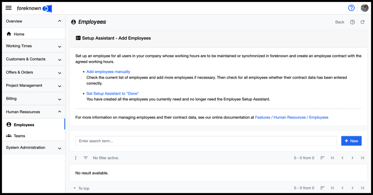 Setup Assistant - Employees