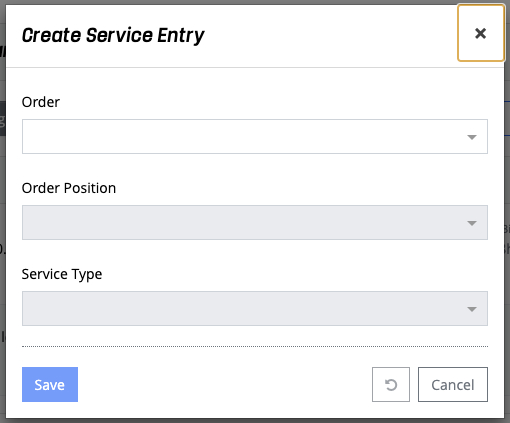 Service Transfer - Create Service Entry