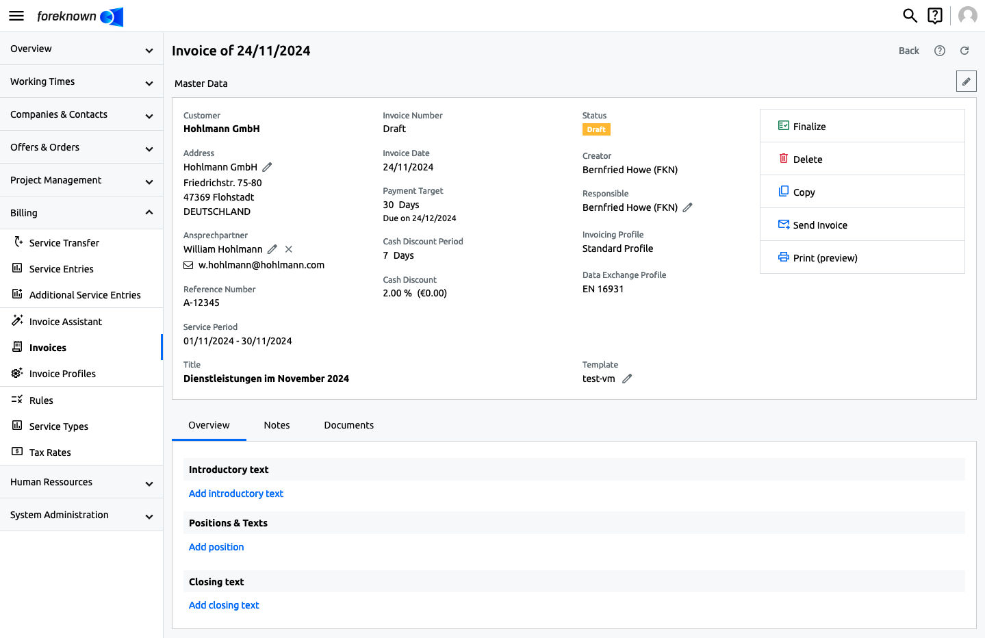 Invoices - Overview