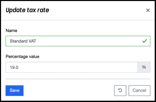 Tax Rates - Update Tax Rate
