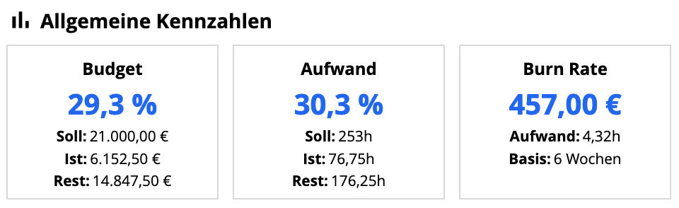 Budgets - Allgemeine Kennzahlen