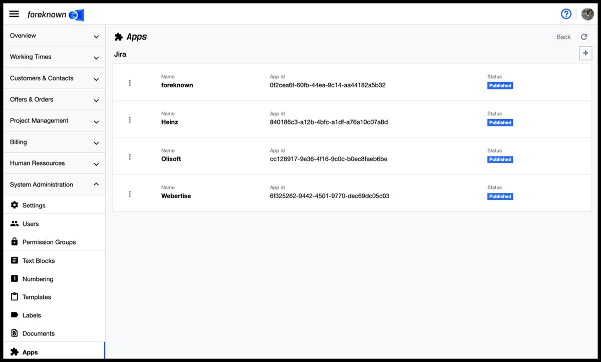 Apps - App List