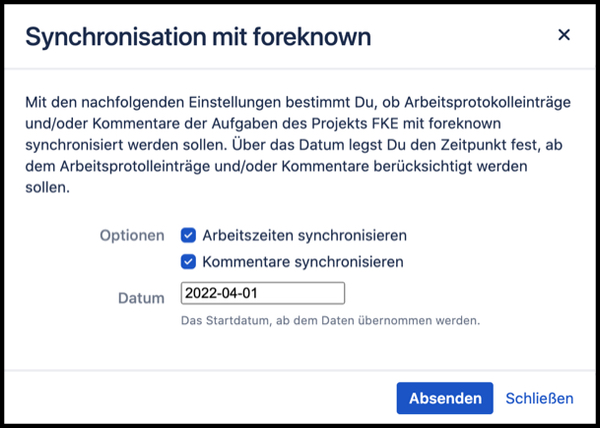 Anwendungen - Synchronisation mit Foreknown