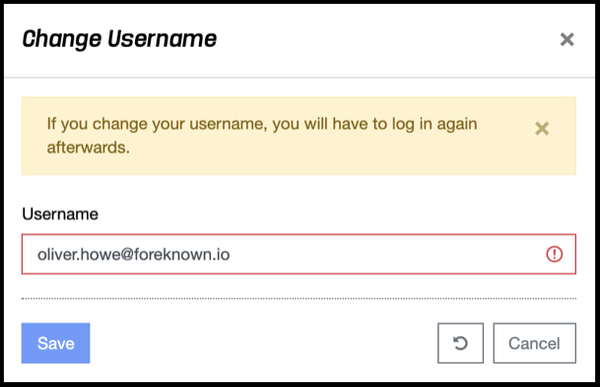 User Management - Change Username