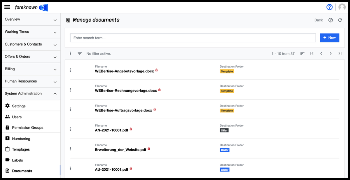 Document Management - List and Search