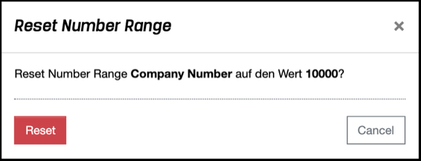 Number Ranges - Reset Number Ranges