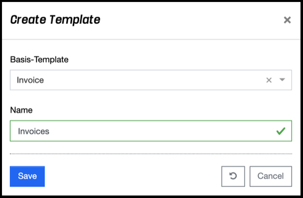 Manage Templates - Create Template