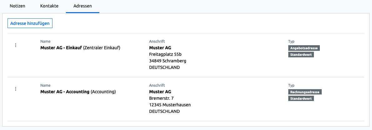 Unternehmen - Adressen