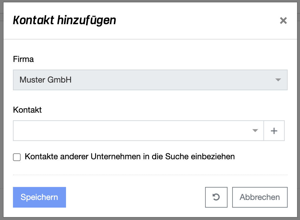 Unternehmen - Kontakt hinzufügen