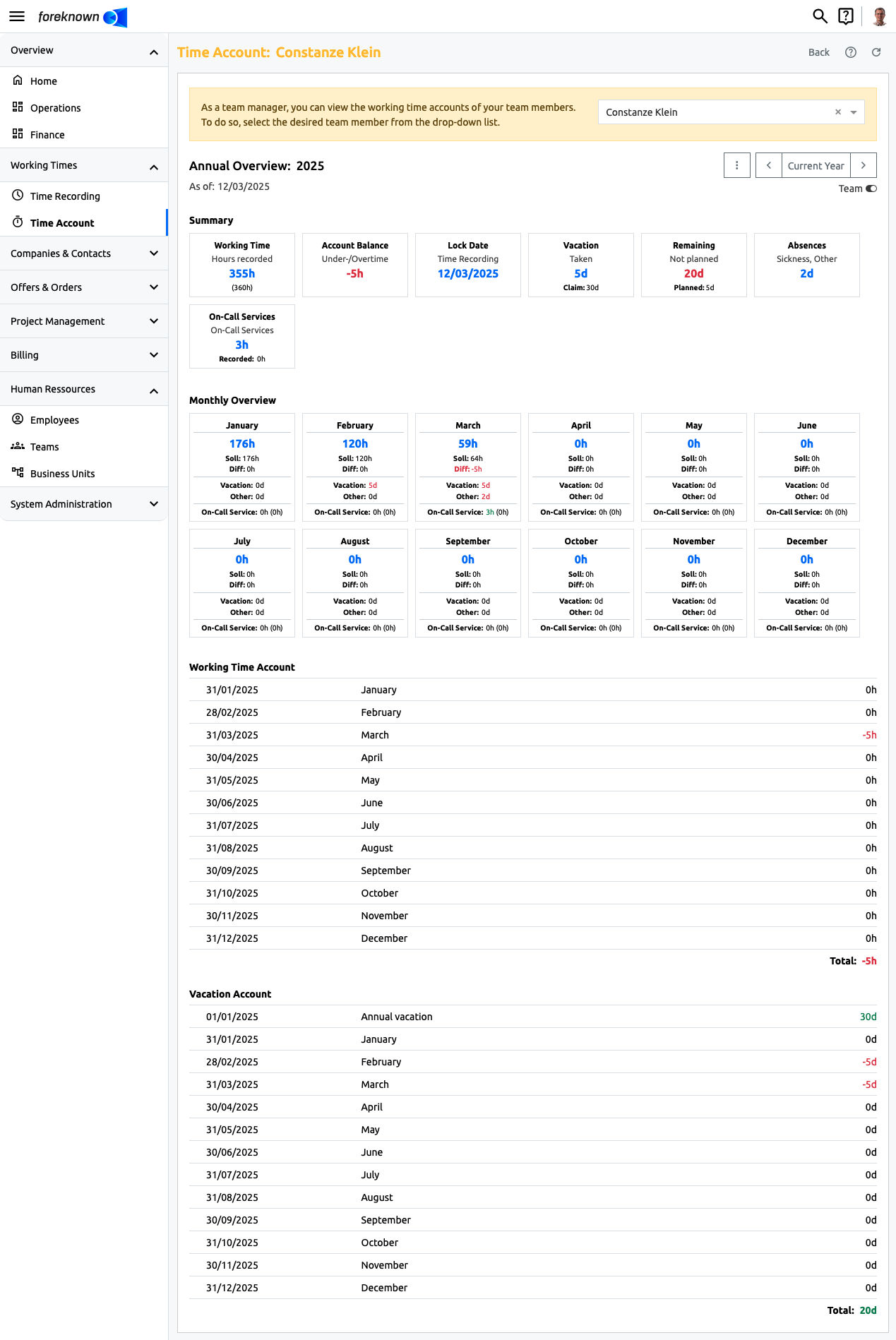 Time Account - Overview