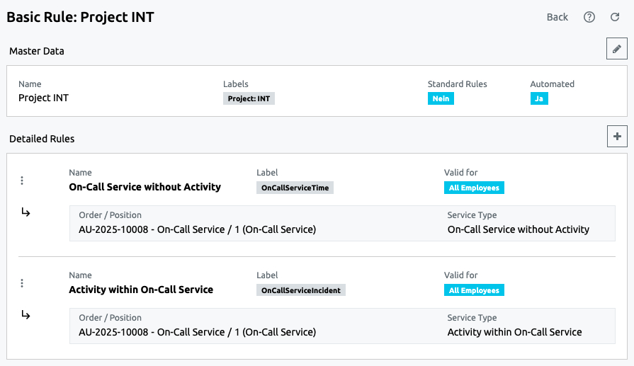 On-Call Service - Rules