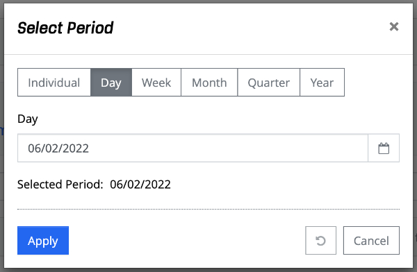 Select Period Dialog - Day