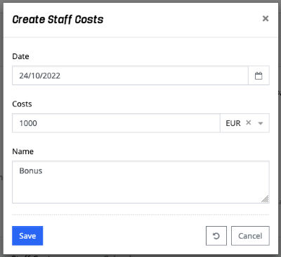 Employee - Create Staff Costs