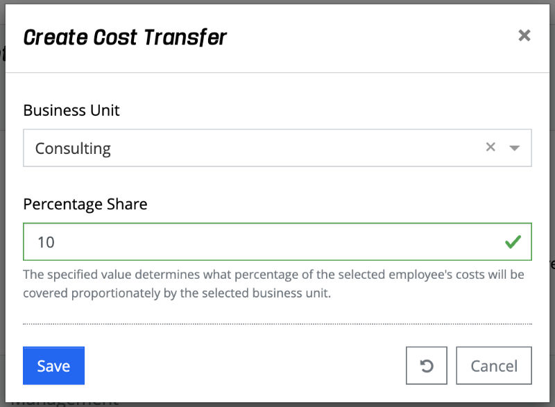Business Unit - Add Cost Transfer