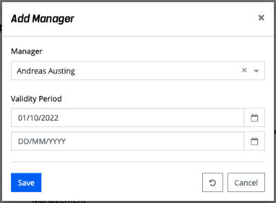 Business Units - Add Manager