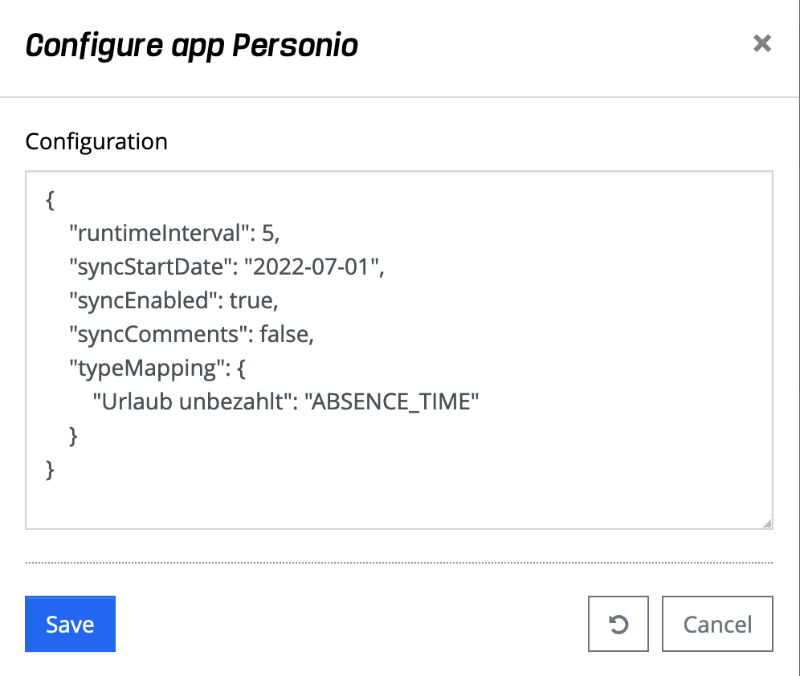 Application - Personio - Configuration