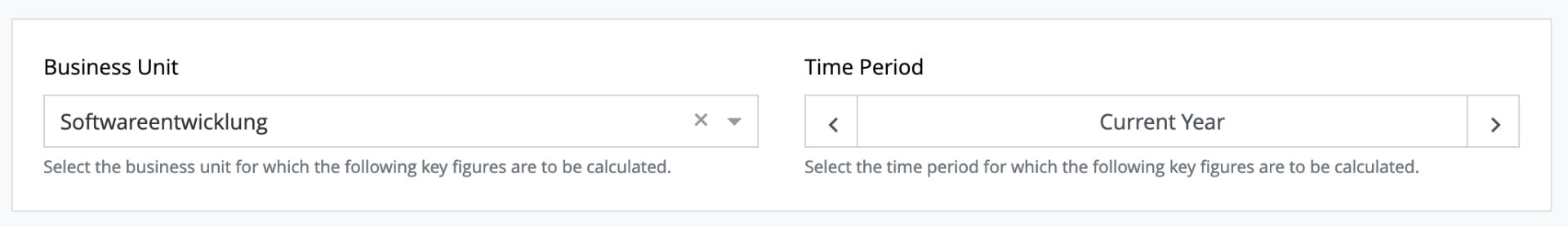 Finance Dashboard - Business Unit - Filter